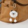 Fluffy on the ring "oblique eyes" white 9.5x6x6 cm