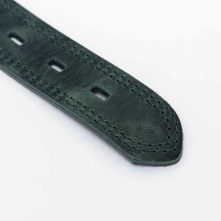 Collar leather two-layer 3.5 cm, Osh 46-58 cm, emerald-5