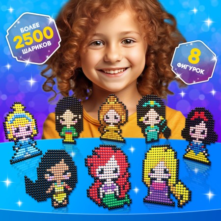 Aquamosaic "Rapunzel, Snow White, Ariel", 8 figures, princesses-1