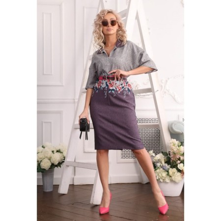 Female dress, size 56, purple color-4