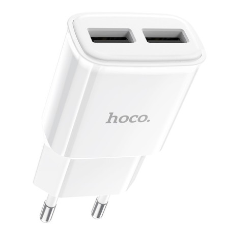 Network charger Hoco C88A, 2 USB, 2.4 A, white-2
