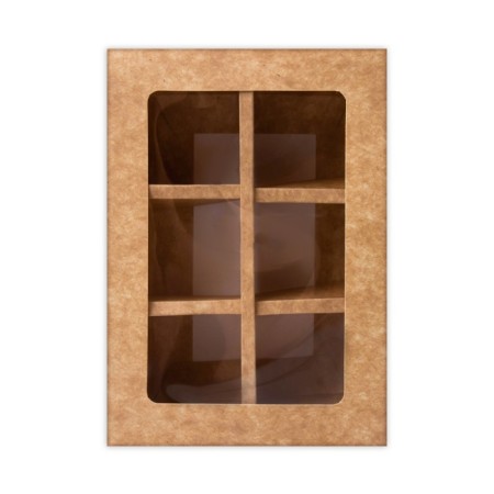 Folding box under 6 sweets, craft, 13.7 x 9.8 x 3.8 cm-5