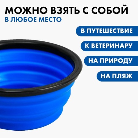 Silicone bowl “Who is good here?”, 350 ml, blue, 12.8 x 4.5 cm-3