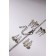 Set of 5 objects: 4 pairs fluffs, pendant "gymnast", white color in silver, 40 cm