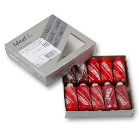 A set of household threads IDEAL 40/2, length 366 m, assorted color (red shades), 10 pcs to the UP-2