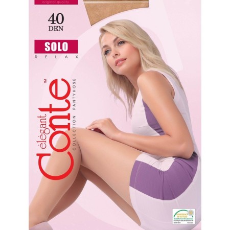 Female nylon tights, Conte Elegant Solo 40 den, dark-dinked color (SHADE), size 5