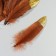 A set of goose feathers 15-20 cm, 10 pcs, brown with golden crumb