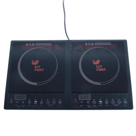 Induction tile KitFort KT-109, 2 burners, 1000/1000 W, black-2
