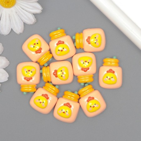 Decor for creativity plastic "Bank with chicken" 2.2x2x1.2 cm-2