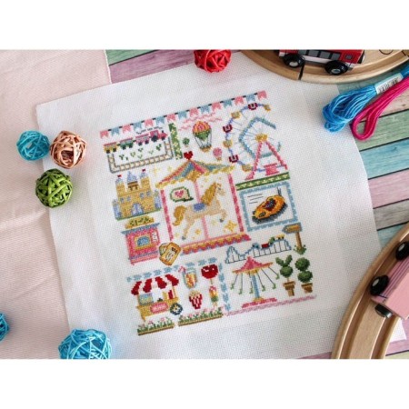 Embroidery set "Sempler. Park of attractions »20 × 16 cm-2