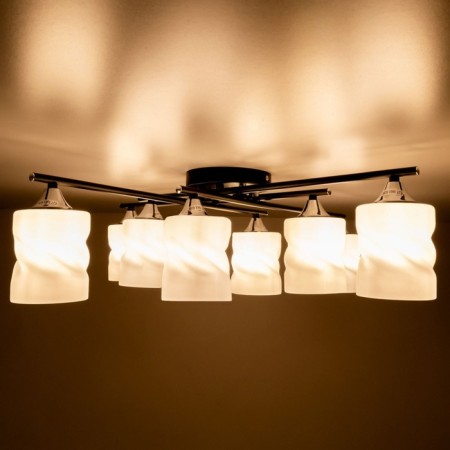 Ceiling chandelier Citilux "NILS" CL132185, 8x60W, E27, Black Color Black-3