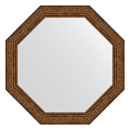 Mirror in the baguette frame, vignette aged bronze 56 mm, 55x55 cm