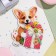 Mini-postcard "March 8" Gitter, Corgi, 13x13.5 cm