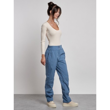 Warmed female trousers, size 44, blue color-10