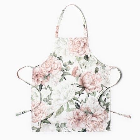 Apron Ethel "Peonies" 60x70 cm, 100% HL, sarzha 190 g/m2-1