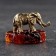 Talisman's keychain "Elephant", brass, amber