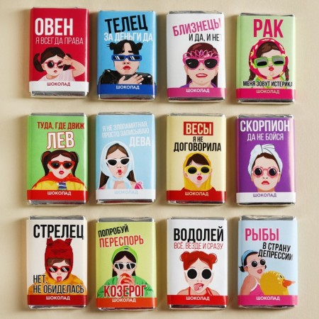 Chocolate in the showbox "Horoscope", 360 g (30 pcs. X 12 g).-2