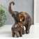 Souvenir Polystone "Elephant African Brown with Elephant" Golden ears 17.5x17.5x8 cm