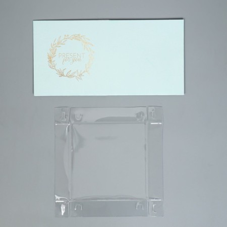 Gift box for flowers with PVC lid, packaging, Present, 12 x 12 x 12 cm-4
