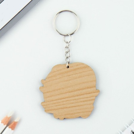 Key keychain wooden "fish", 4.5 x 6 cm-3