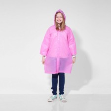 Raincoat Children's plain pink, height 120-160 cm