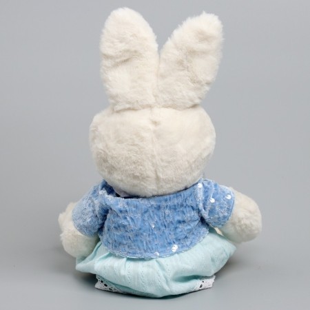 Soft toy "Little Friend", bunny in a blue dress-5