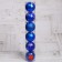 Set of balls plastic D-8 cm, 6 pcs "Snowflake drops" blue