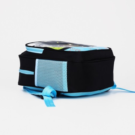 Baby backpack on lightning, 3 outer pockets, black/blue color-4