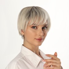 Artificial wig, with a bang, simulation of the skin, 16 cm, 160 gr, bringe/blond color (#SHT8/SHT60A)