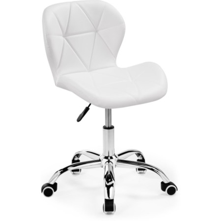 Computer chair Trizor Metal/Eco -leather, Chrome/White 53x53x69 cm-5