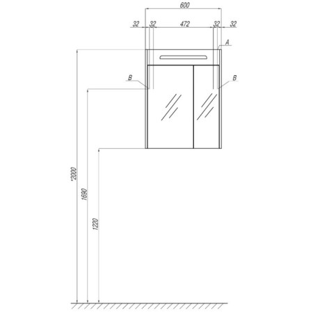 Silva 60 mirror, Oak color fjord-5