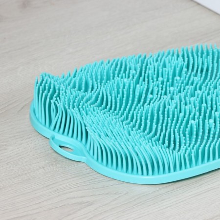 Silicone massage rug for washing legs and body, on suction cups, blue color-6