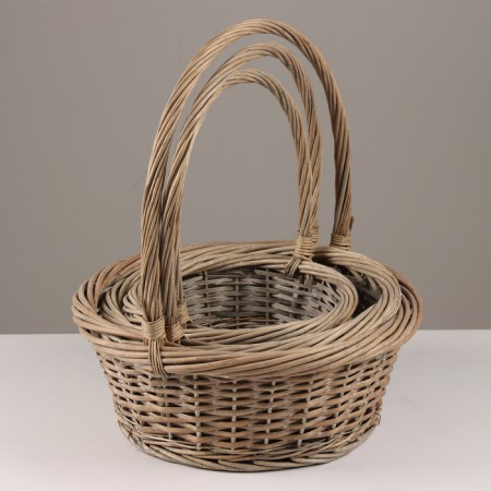 A set of baskets, 40x14/45 cm, 34x14/43 cm, 28x12/28 cm, willow-1