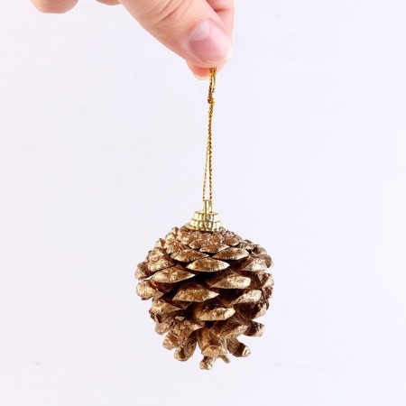 A set of decorative cones, 6 pcs., In gold, 17.5 × 11.5 × 6 cm-4
