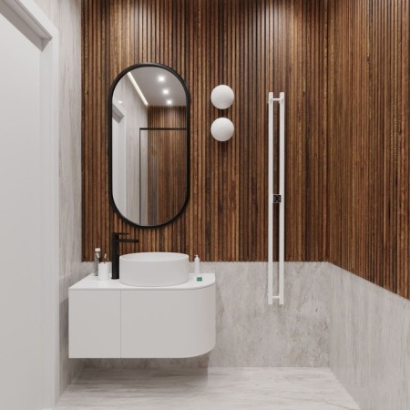 Terminus duo electric heated towel rail "Circle", 1600x114 mm, white matte-2