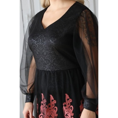 Women's dress, size 60, black color, pink-8