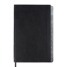 Weekly Datir 2025 gree is soft ox leather A5 80l Escalada, BL TIS, KR BL 70 g/m², black