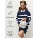 Sweater Knitted Children's Amarobaby Strip, Height 128 cm, Blue Color