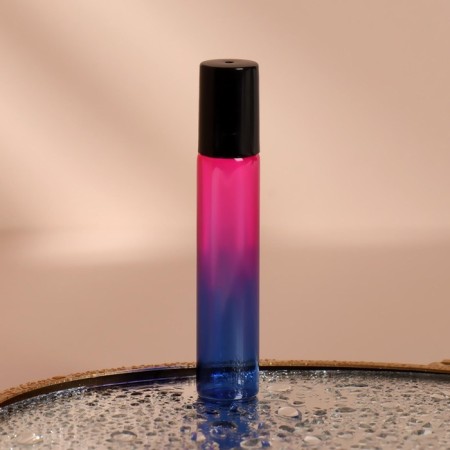 Glass Window for perfume "Gradent", with a metal video, 10 ml, color mix-2