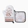 Kitchen "Floral Mood" mittens-output 20x28cm, 19x19cm tack, 100% HL