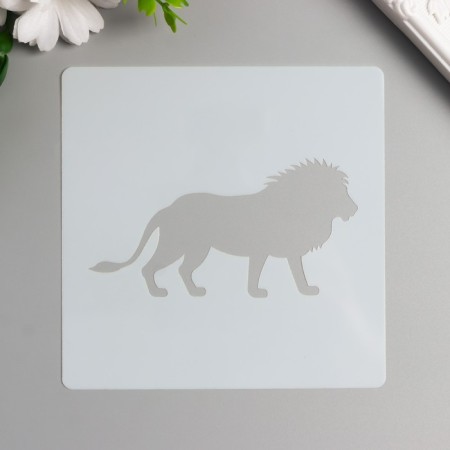 Stencil plastic "Animals. Leo" 13x13 cm