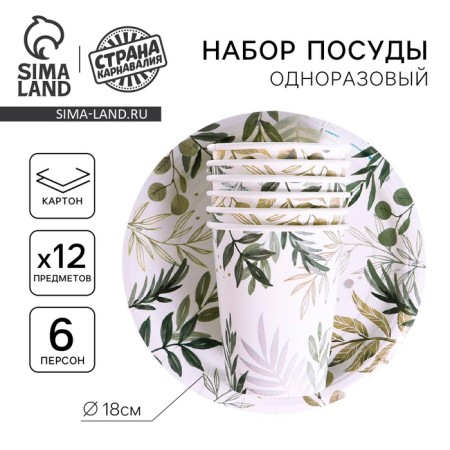A set of paper dishes is a one -time nature ”, 6 glasses, 6 plates