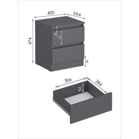Cabinet, 400 × 354 × 474 mm, color graphite-6