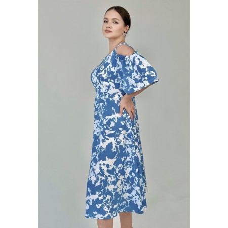 Women's dress, size 56, blue color-3