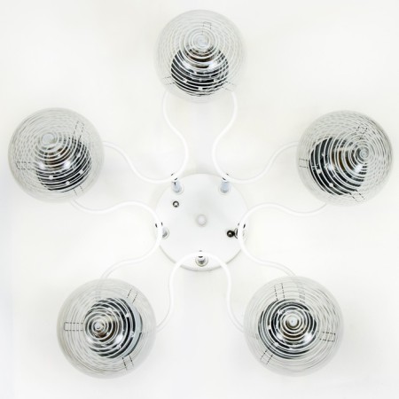 Svetogor chandelier "System" 5x60W E27 white/chrome 53x53x23cm-5