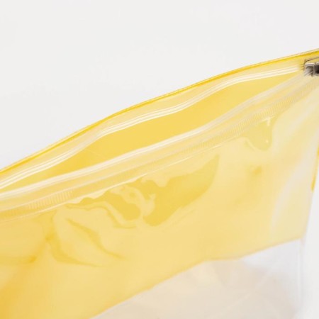 Cosmetic bag with zip-gl, transparent/yellow color-4