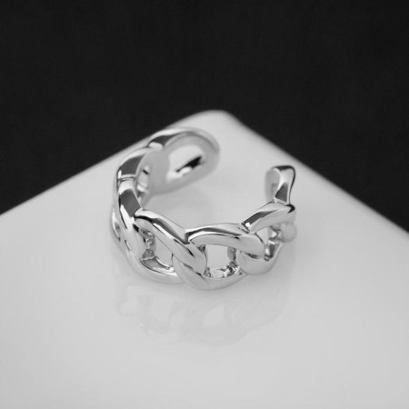 Earring "caffe" chain, color silver-1