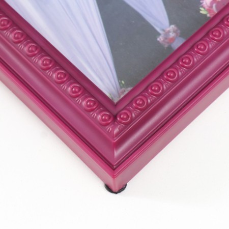 Photo frame with clock "Love" 2 photos, burgundy-1