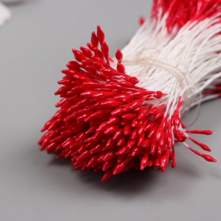 Stamens for artificial flowers gloss "risinki" Red set 360 pcs length 6 cm-2
