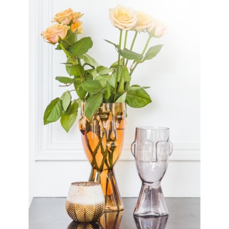 Glass Vase "Face", 12 × 11 × 23.5 cm, transparent color-5